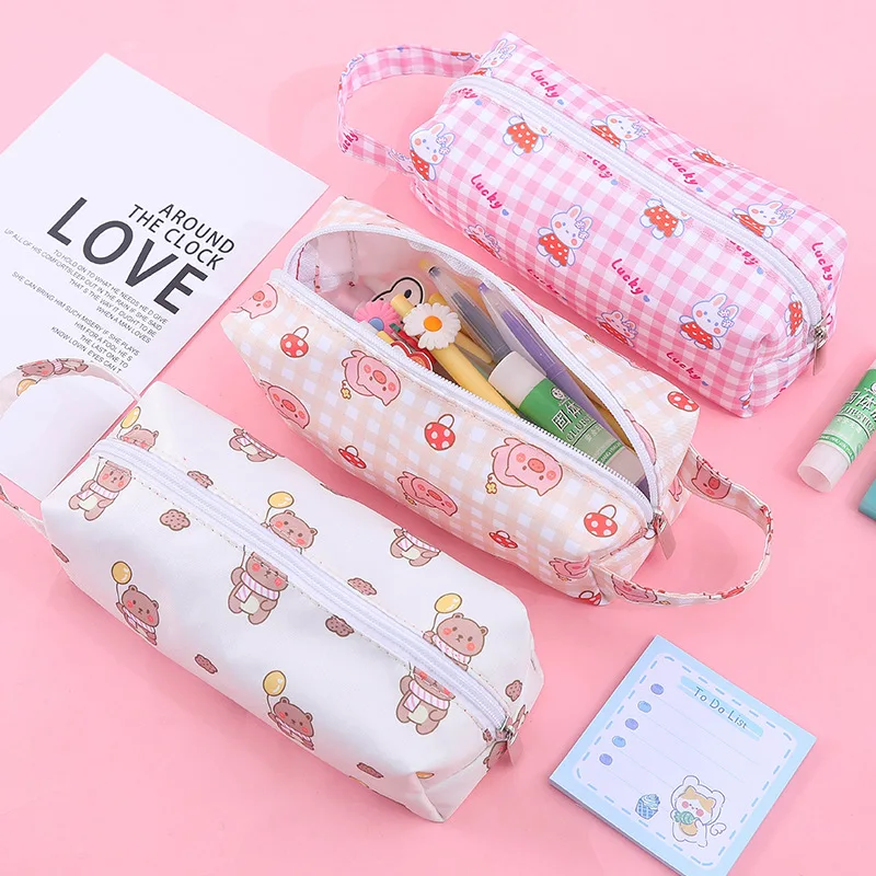 

1 Pcs Kawaii Pencil Case Handheld cute cartoon School Pencil Box Pencilcase Pencil Bag School Supplies Stationery