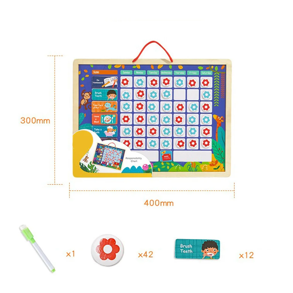 어린이 자기 훈련 보드 자석 책임 차트 나무 추적 보상 시스템 유아 행동 관리 도구