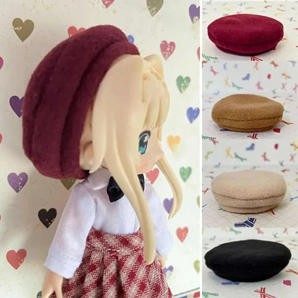 Veranderende kleding 1/12 BJD pop baret hoed aankleden handgemaakte BJD poppen wollen hoed mini schattige Ob11 pop cap pop accessoires