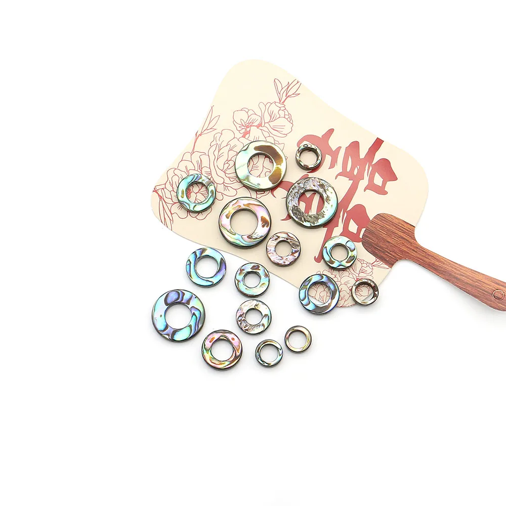 

5 Pcs Fashion Semi-finished Jewelry Materials Abalone Shells Ring-shaped Loose Beads for DIY Handmade Necklaces Bracelets Gifts