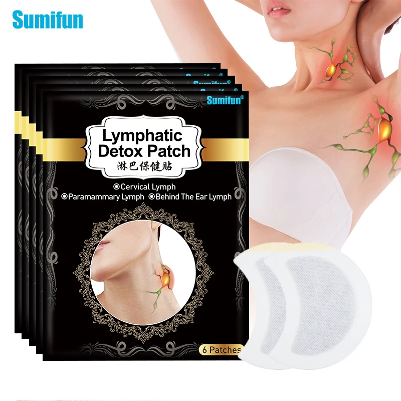 6/18/30Pcs Sumifun Lymphatic Detox Patch Remove Neck Armpit Lymph Gland Sticker Lump Nodes Swelling Pain Relief Medical Plaster