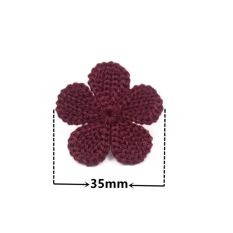 35mm 20Pcs/Lot Mini Cotton Knitting Flower For Home Hat Shoes Clothing Decoration Scrapbooking DIY Handmade Crafts Accessories