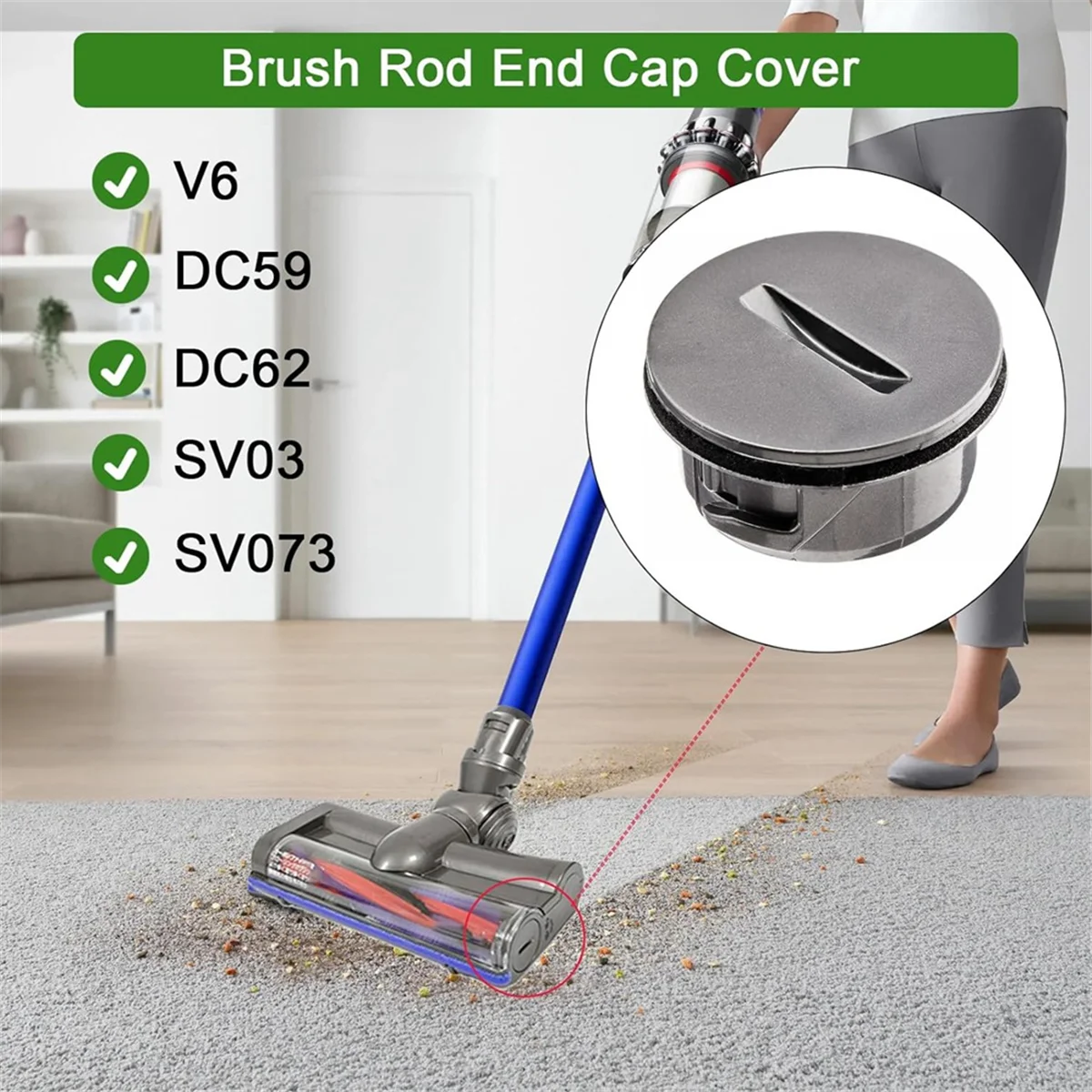 A74X 2 шт. крышка торцевой стержня щетки для Dyson V6/DC59/DC62/SV03/SV073 с прямым приводом, насадка для беспроводного пылесоса