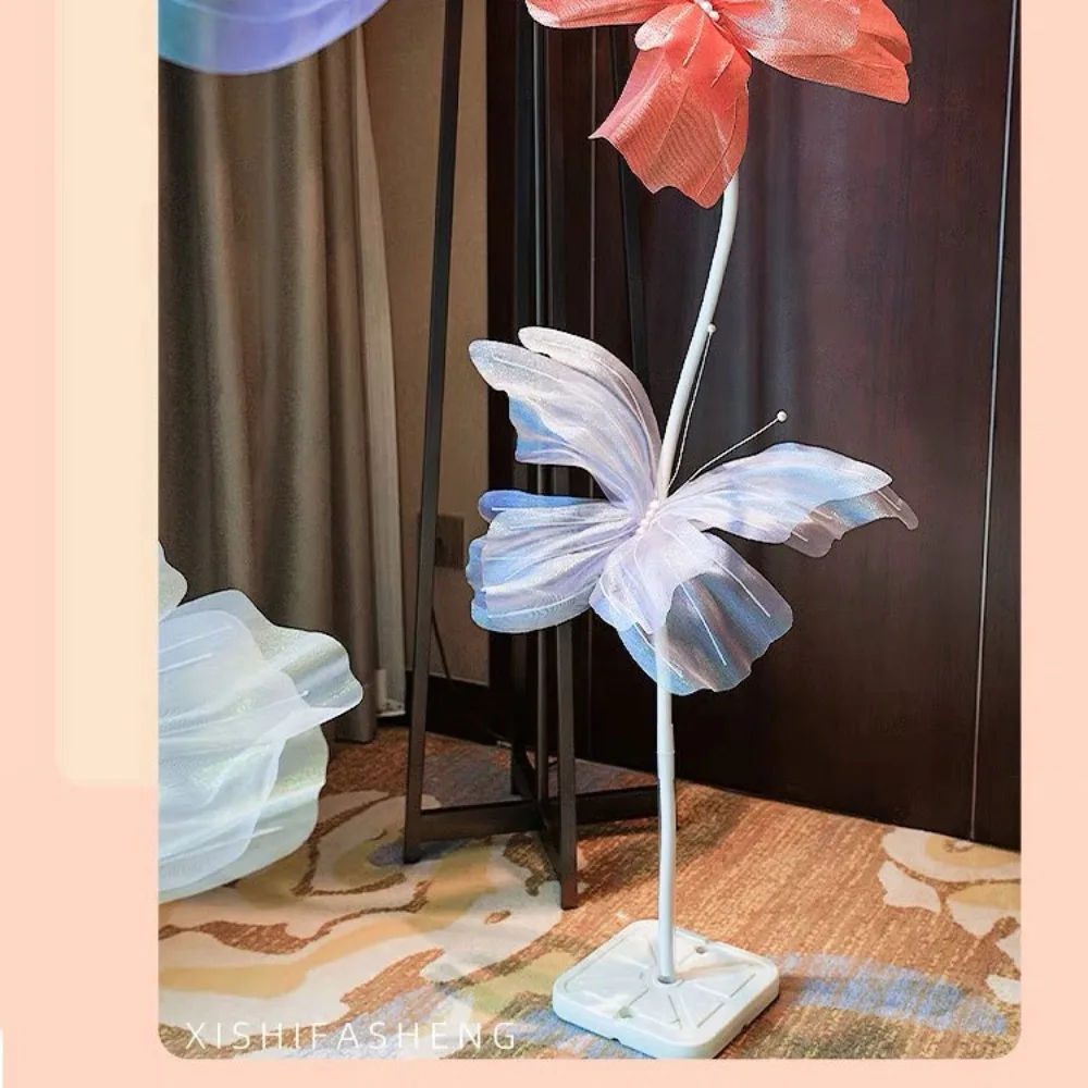 Silk Artificial Butterfly Flowers Colorful 30cm Flower Head Background Fake Flowers Artificial Flowers Photography Props Garden