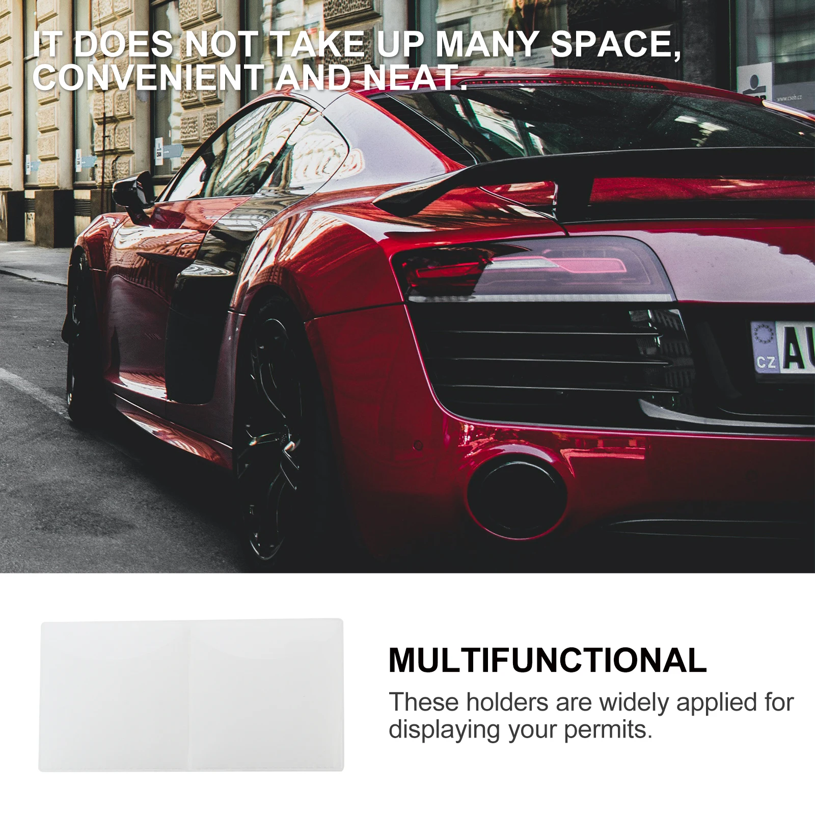 10 قطعة ملصق كهرباء حامل تصريح مواقف السيارات واضح الزجاج الأمامي تمرير الحقيبة للتذاكر ملاحظات شهادة العرض #3