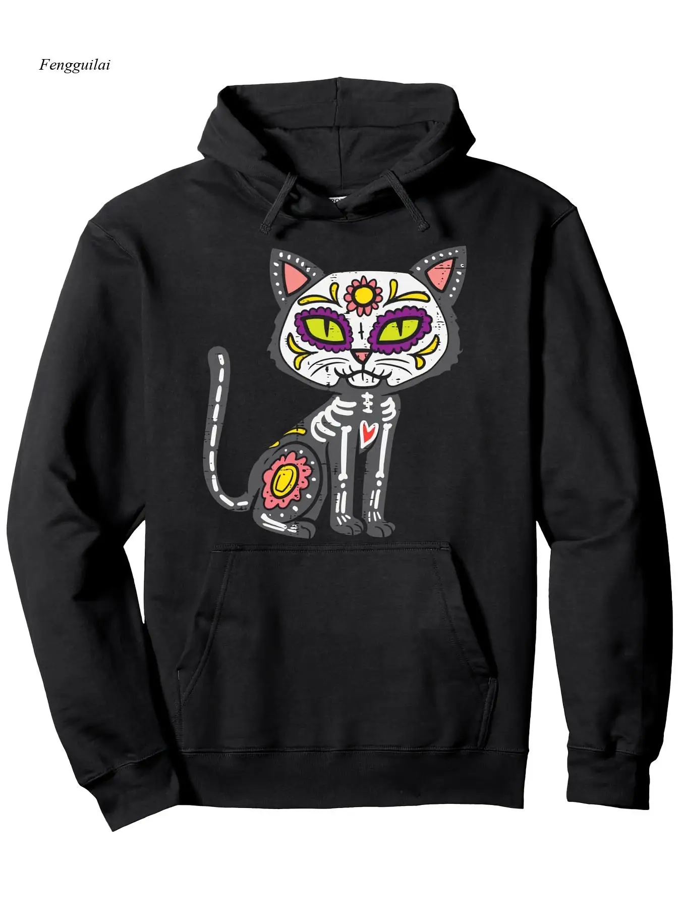 

Толстовка с капюшоном с рождественским принтом, карманом-кенгуру и капюшоном на шнурке — уютный пуловер свободного кроя с длинными рукавами