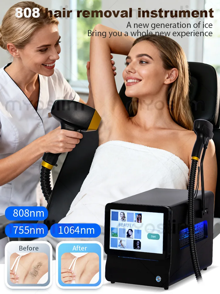 NUOVA macchina per la depilazione laser a diodi 808 810nm 3 lunghezze d'onda personalizzata 4000W ad alta potenza ICE Platinum Alexandrite indolore