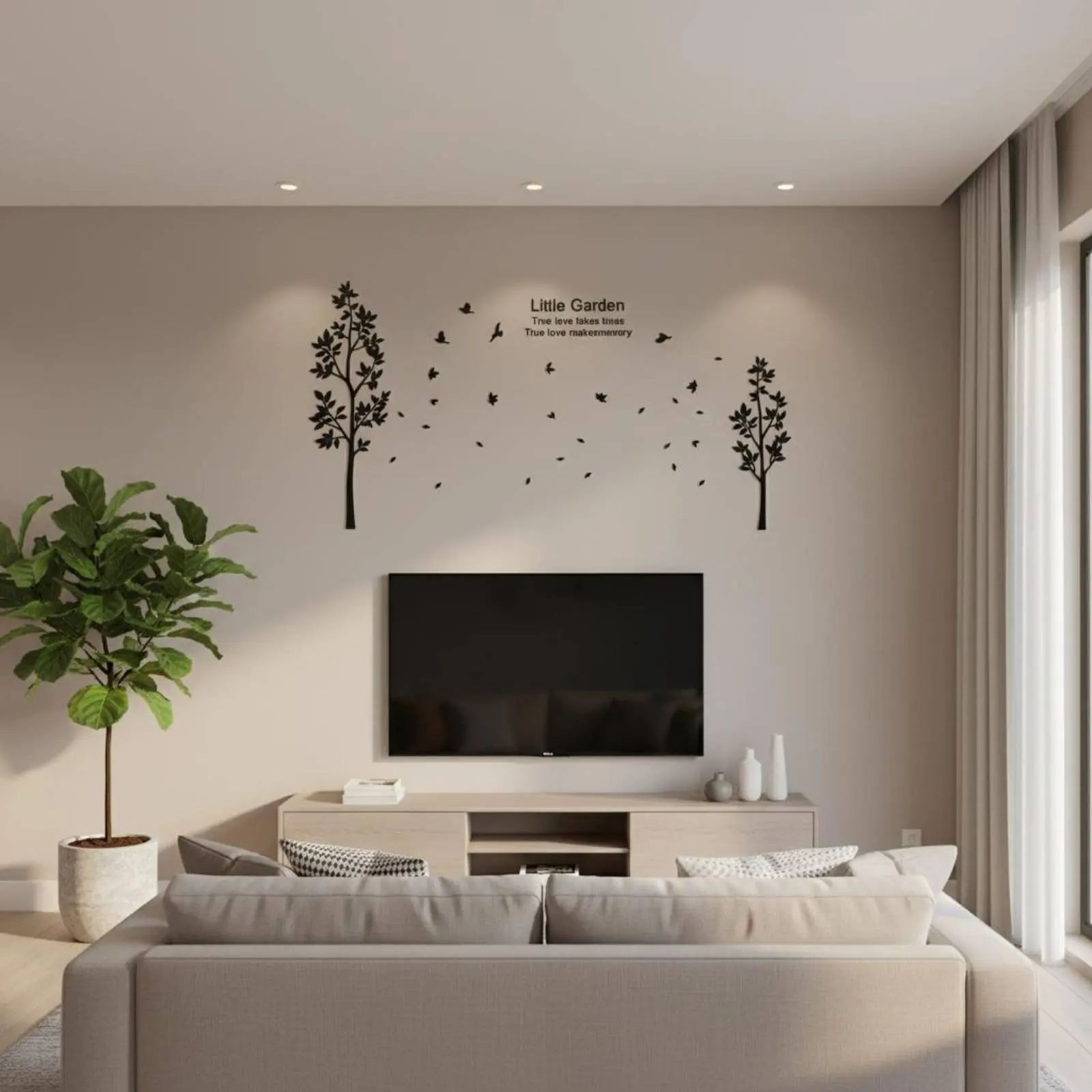 3D Acrylic Wall Sticker Easy to Install Nordic Tree Wall Sticker
