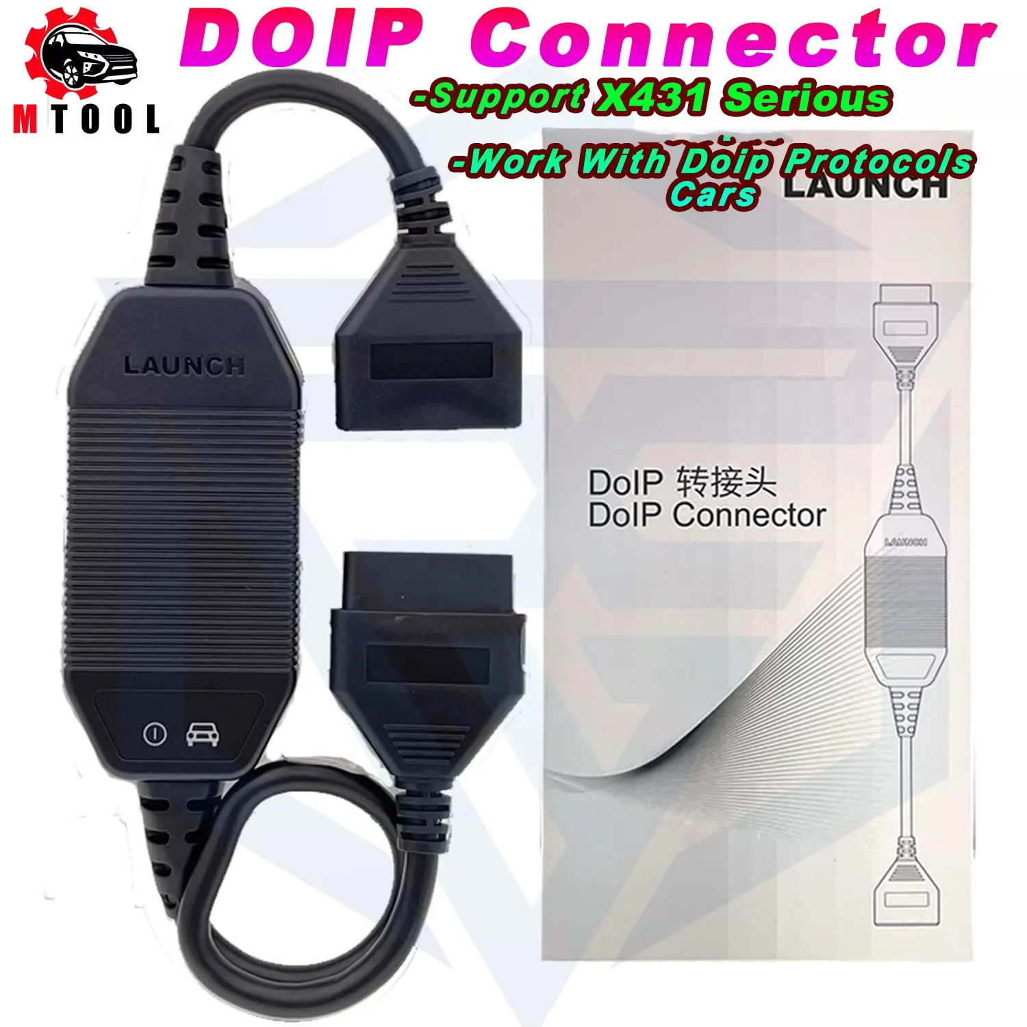 

LAUNCH X431 DOIP Connector Code Reader 16pin DIOP Cable Car Diagnostic Scanner for X431 DOIP Serious