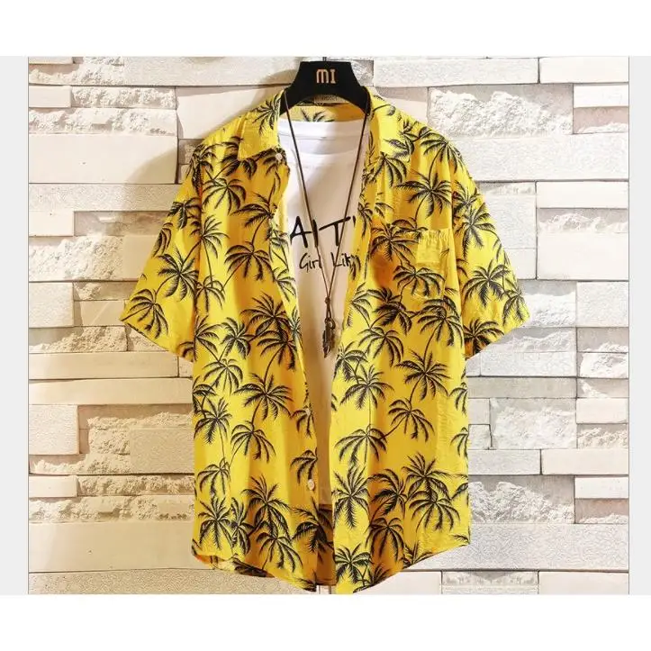 

Мужские летние белые футболки с цветочным принтом Hawaii Aloha, приталенные, с коротким рукавом, молодежные, пляжные, из мягкой глянцевой искусственной кожи