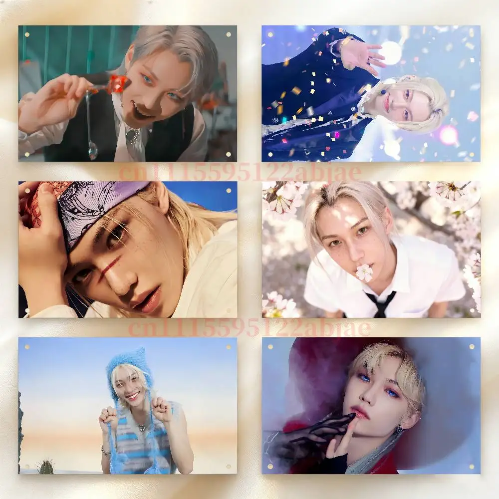 F-Felix Lee S-SKZ Flag Tapestry Poster Banner For Bar Beer House College Dorm Room Art Music Tapestry Banner Gift