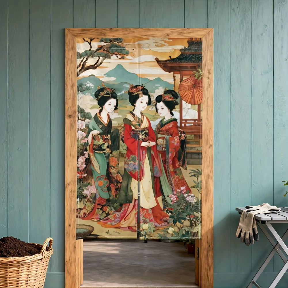 traditional japanese room divider washable sliding door curtain for kitchen dining office privacy screen all seasons QuickSetup