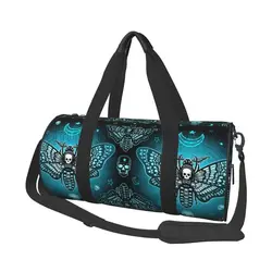 Butterfly Skull Blue Travel Duffel Bags Sports Gym Bag Overnight Luggage Bags for Men Women Casual Duffel Bags for Traveling