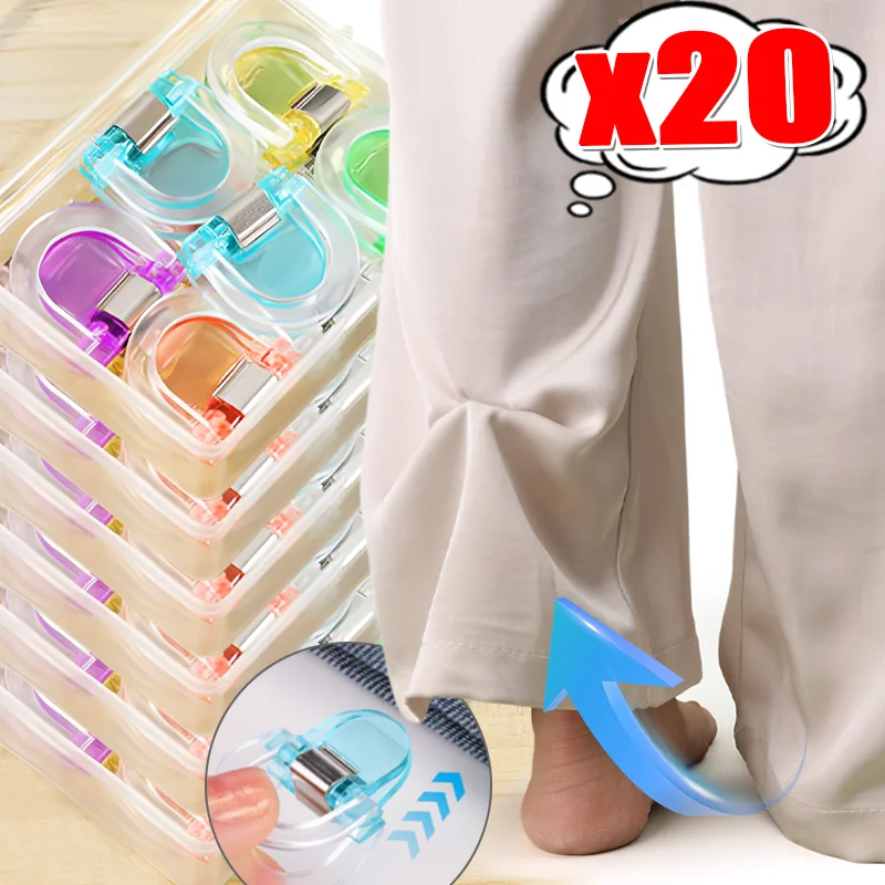 Nuove clip per accorciare le gambe invisibili rotonde aggiornate Clip per bordi per etichette per libri Multifunzionale Nessun danno al dispositivo di fissaggio delle gambe dei vestiti