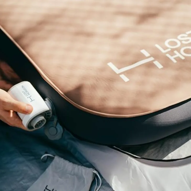 مرتبة تخييم هوائية وإسفنجية، وسادة نوم ذاتية النفخ، سميكة 4.5 بوصة، مع مضخة هواء، كاملة