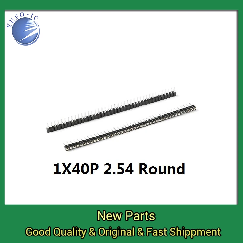 FreeShip 10pcs 2.54mm 1x40P High Quality 1*40Pin Round Female Pin Header