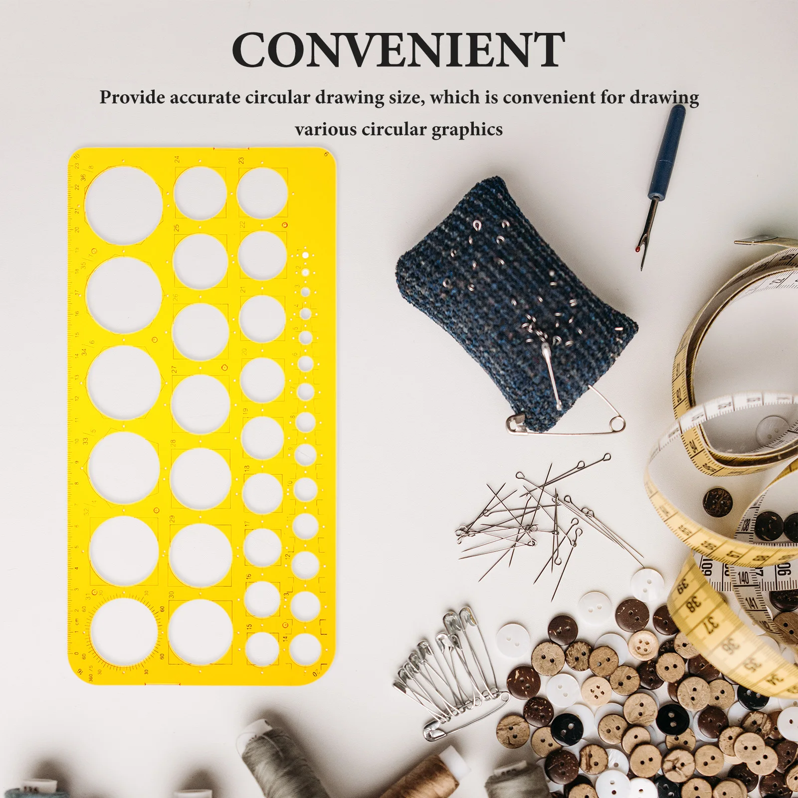 

Drawing Template Circle Stencil Multifunctional Ruler Scale Architect Engineering Precision Hollow Geometric Design Draft