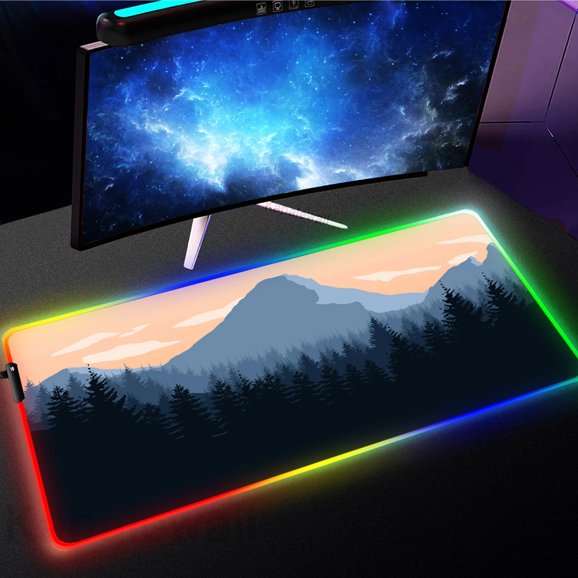 

RGB Mousepad LED Firewatch Pc Game Mousepad Soft Large Mouse Pad XXL Gamer Mouse Mat Office Table Carpet Gaming Mats 900x400mm