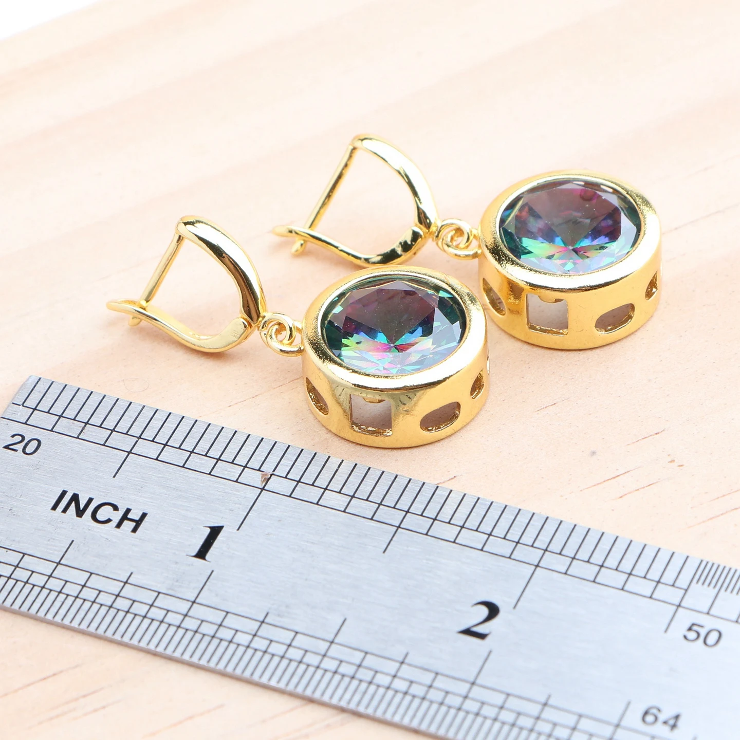 925 Silver Gold Color Jewelry Sets Magic Rainbow Zircon Bridal For Women Wedding Rings Bracelets Earrings Pendant Necklace Set
