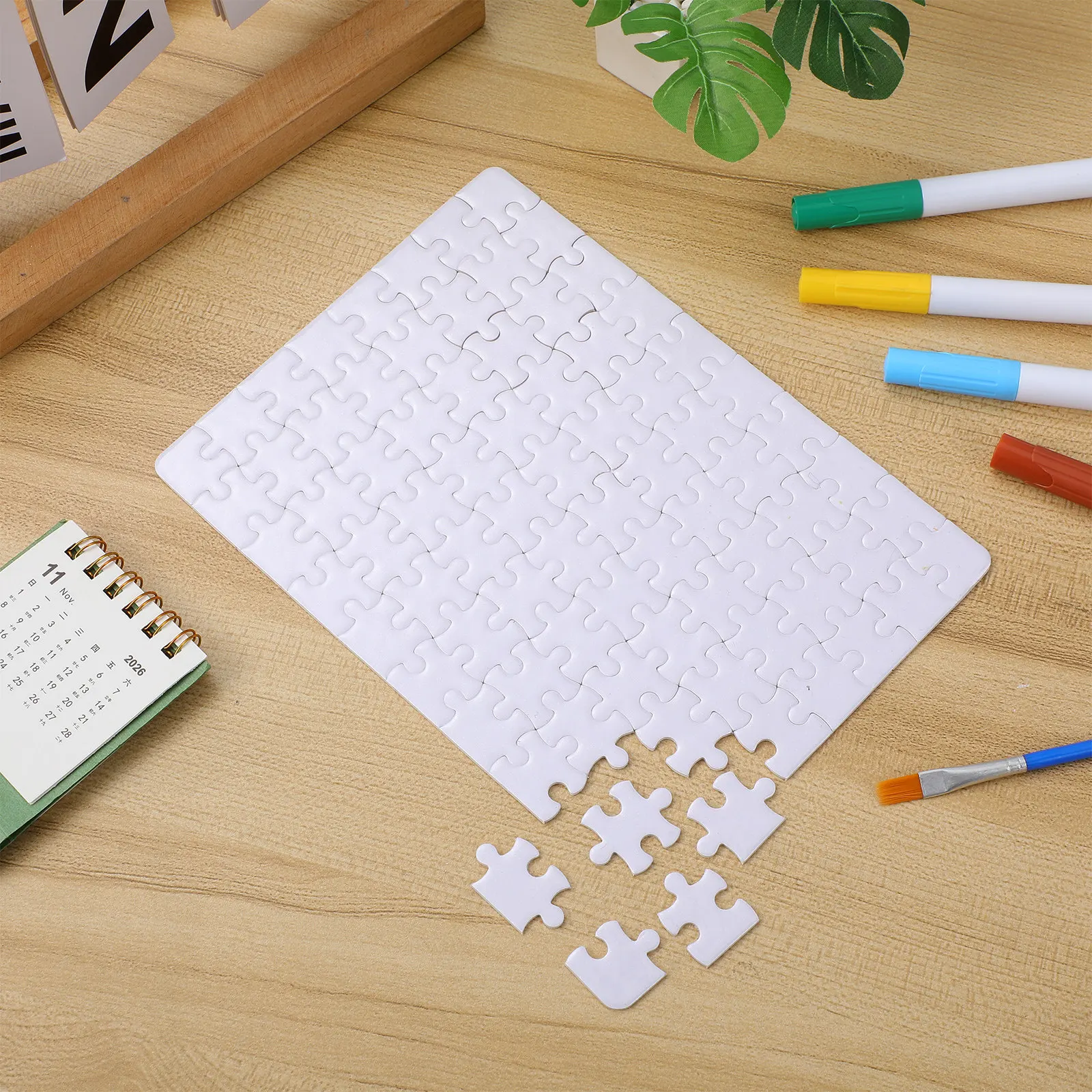 4 Adet Boş Yapboz Parçası, Bey - Puzzle Blank White incelemesi ve fiyatı