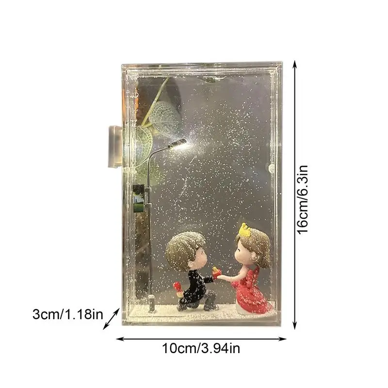 Handmade DIY Snowy Night Flowing Small Night Light Street Light Snow Simulation Kids Toy Doll Christmas Gift 2024 Xmas Navidad