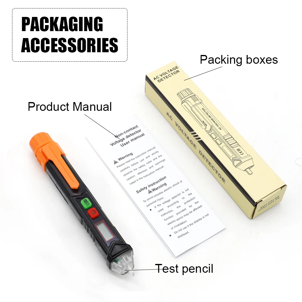 RuoShui 10 11 Electric Pen 12-1000V AC No Contact Sensor Voltage Detector Digital Display Induction Test Pen Electricians Tool