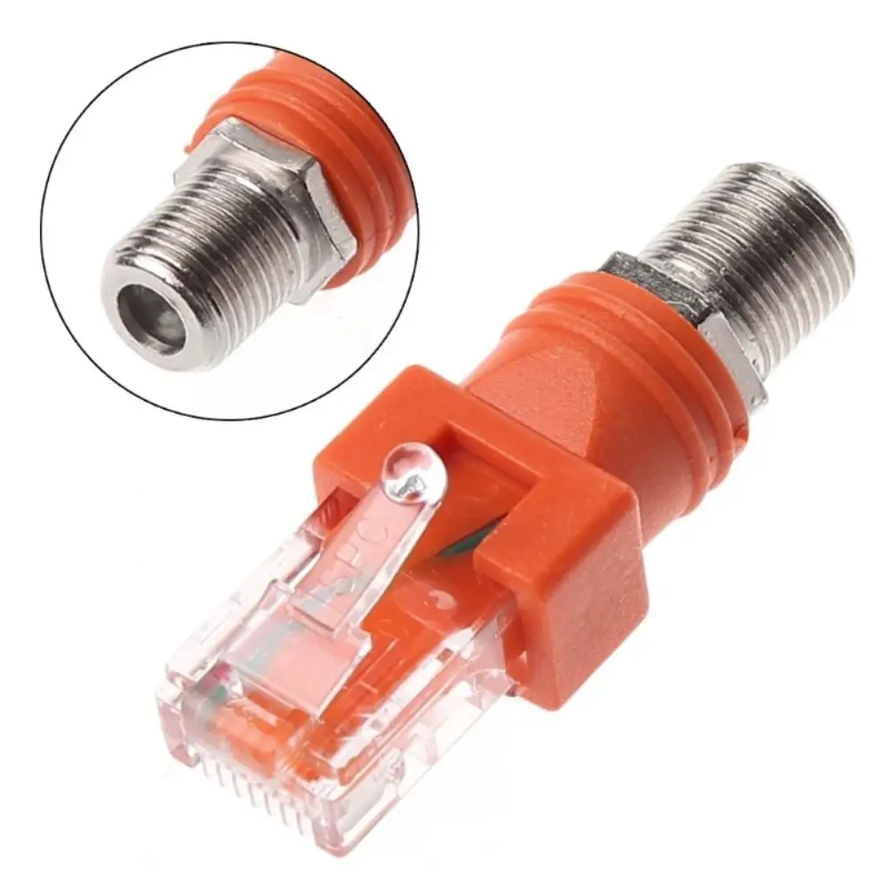 F-Type Connector RF Female To RJ45 Male Coaxial Barrel Coupler Adapter Coax Adapter, RJ45 To RF Connector