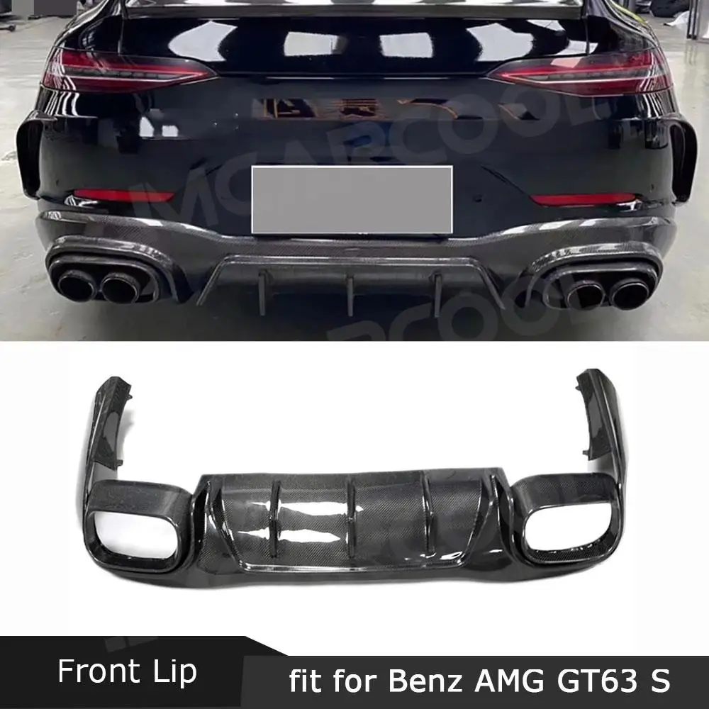 

Dry Carbon Fiber Rear Diffuser Bumper Chin Splitters Lip Spoiler Protector For Benz AMG GT63 GT63S 4 Door 2019-2023 Car Styling