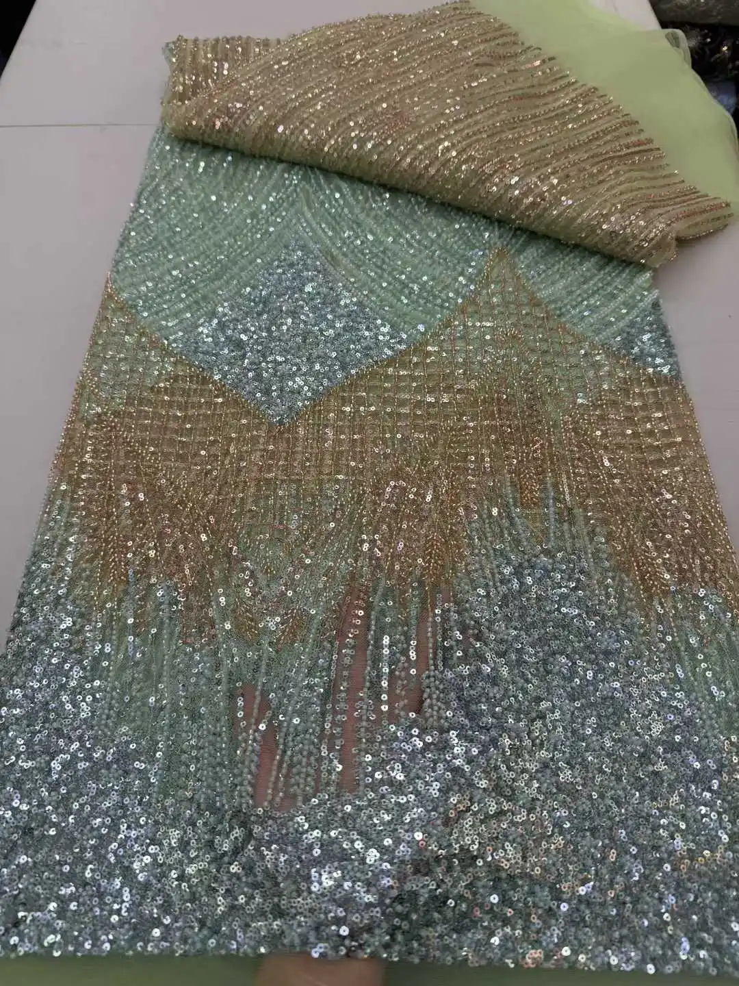 

3D цветы, африканское кружево с бисером, 2026, высокое качество, нигерийская французская сетчатая кружевная ткань с блестками для свадебного платья для женщин