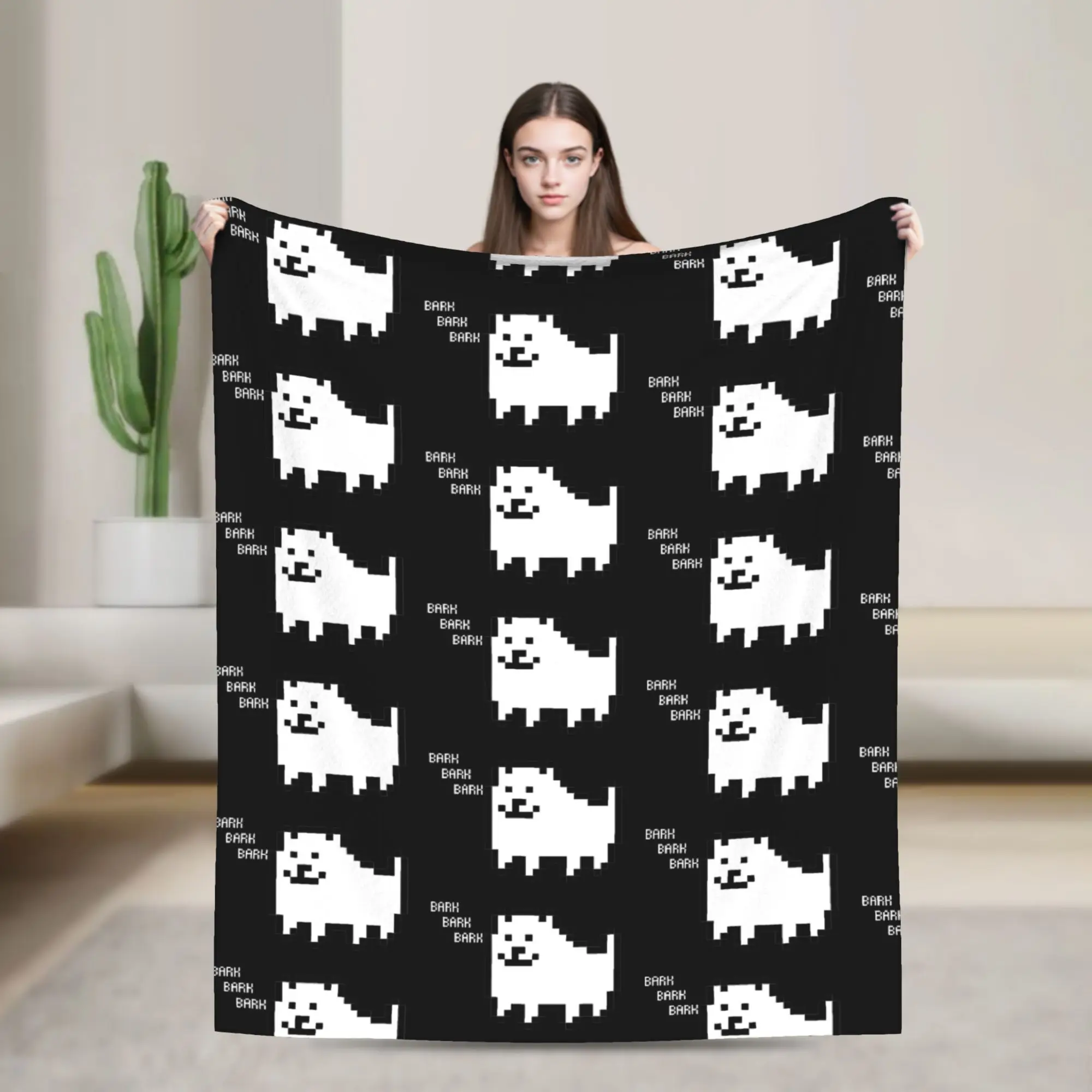 Undertales Annoying Dog Blanket Velvet Summer Air Conditioning Breathable Ultra-Soft Throw Blanket for Bedding Bedroom Bedspread