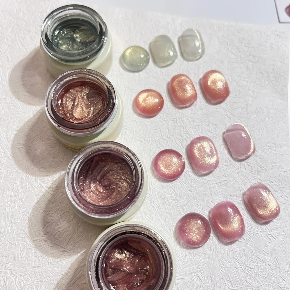 8ml/Jar Golden Autumn Glass 4colors Cat Eye Nail Polish Gel Pink/Green/purple Crystal Glitter UV Semi-permanent Enamels Varnish