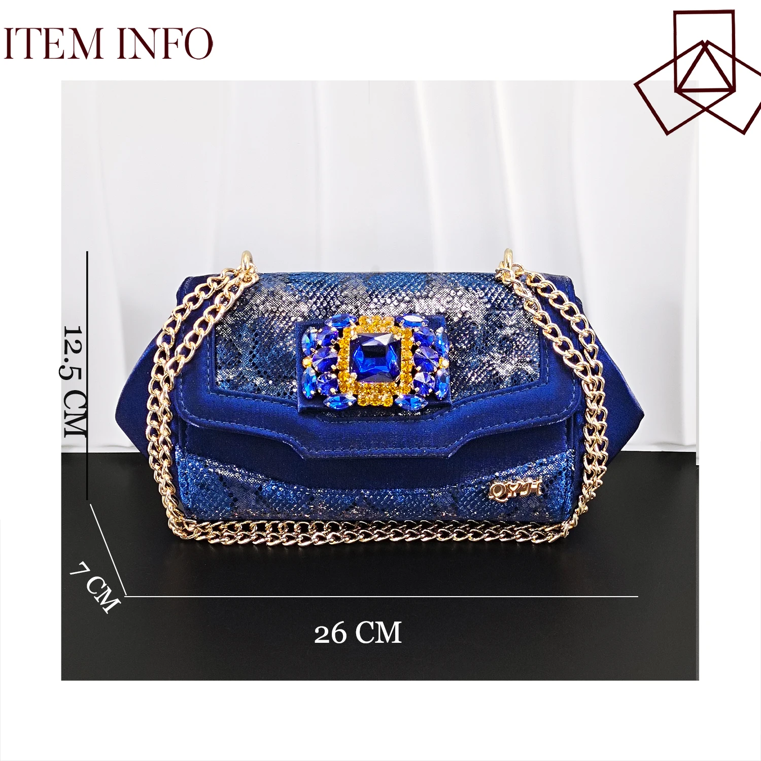 2026 Italian Luxury Rhinestone Taro Royal Blue Open Toe High Heel Shoe And Bag Set for Women - Perfect for Parties Wedding view 5