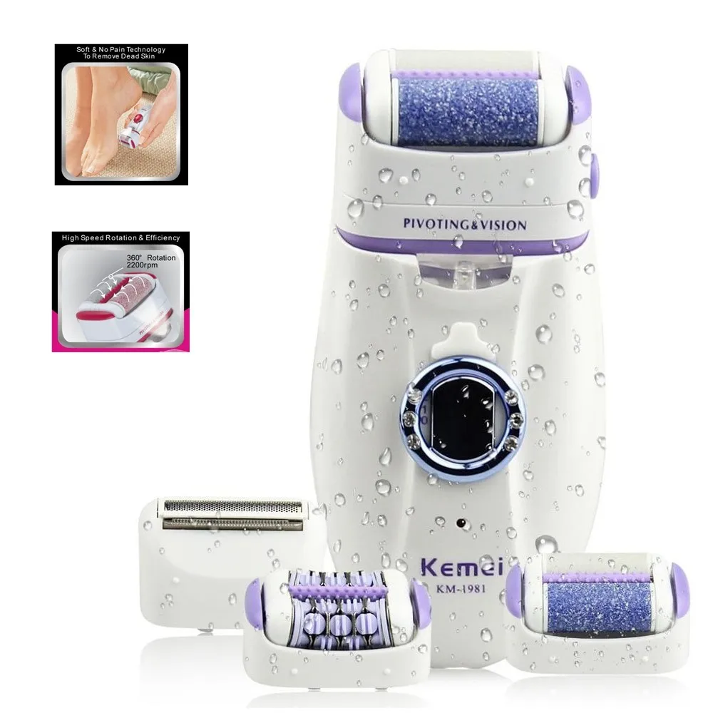 3in1 Women Epilator Electric Female Face Hair Removal Lady Shaver Bikini Trimmer Body Depilatory Leg Rechargeable Callus Remover