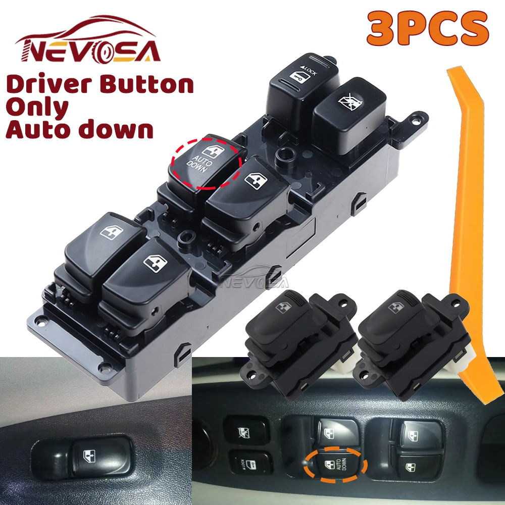 Front Left Driver For Hyundai Accent 2007 2008 2009 2010 Electric Power Window Control Switch Lifter Glass Button 93570-1E110