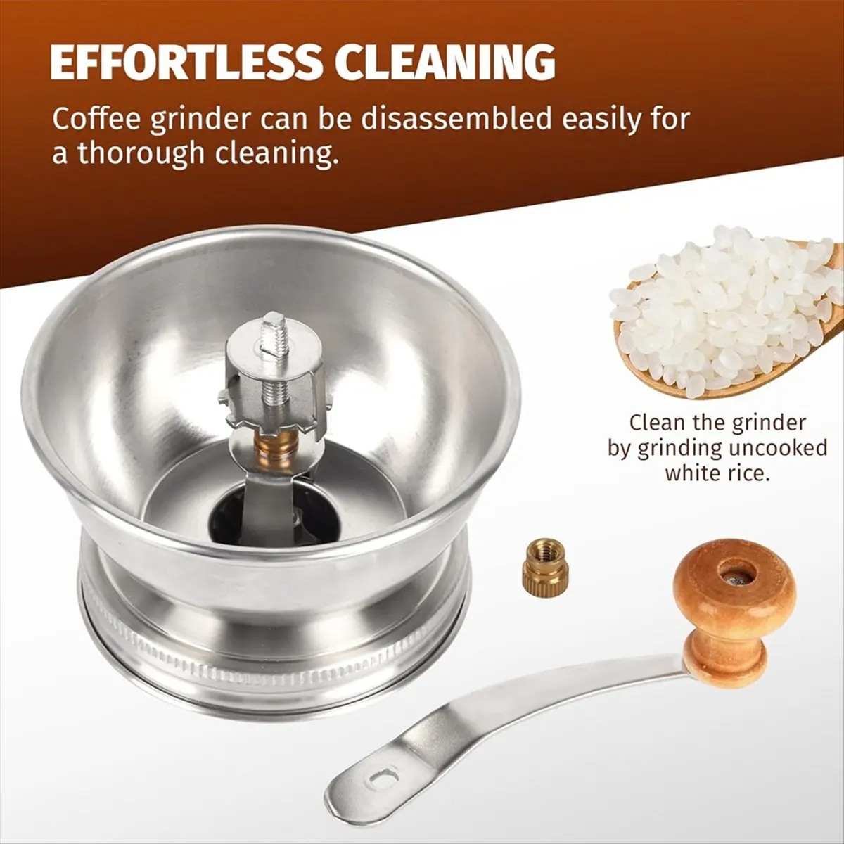 

(AIMA) Mason Jar Coffee Grinder, Manual Coffee Grinder Lid Attachment for Mouth Mason Jars, Stainless Steel Mason Jar Lid 70mm