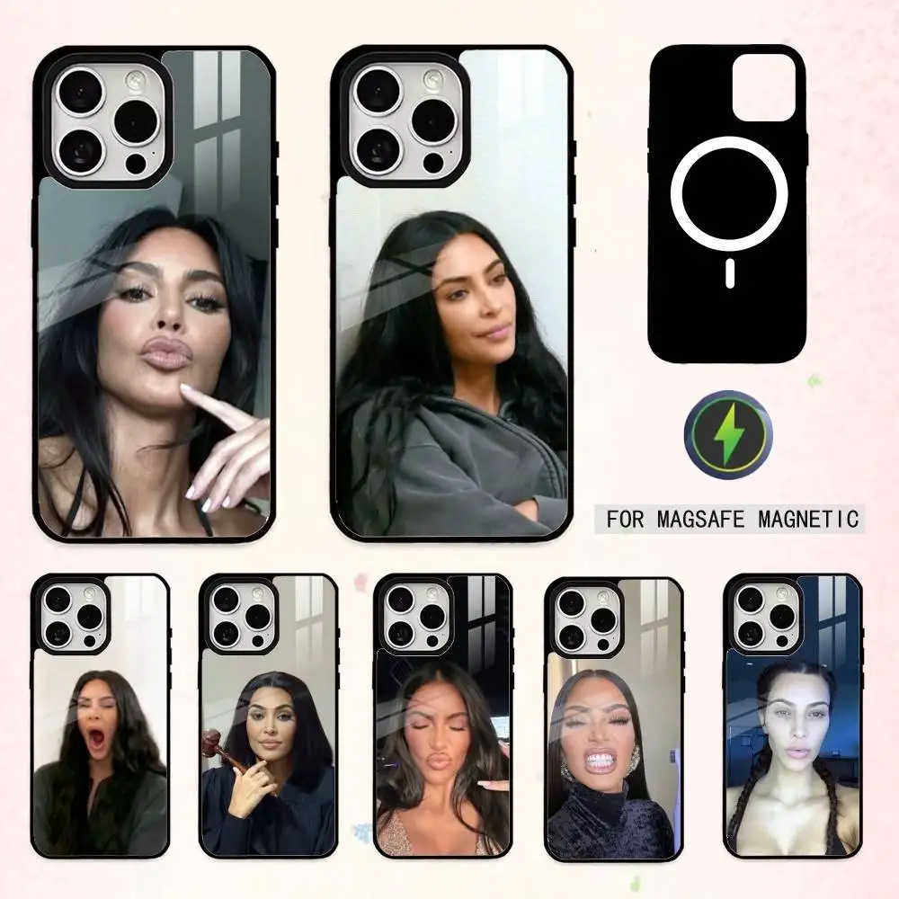 

K-Kim Kardashian M-Memes Phone Case For iPhone17,16,15,14,13,12,11 Plus,Pro Max Magnetic For Magsafe Wireless Charging