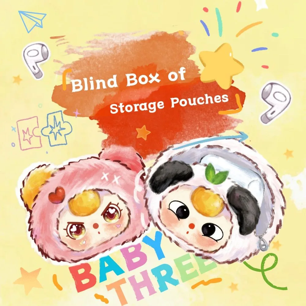 

100% Authentic Baby Three Storage Pouches Series Blind Box Headphone Storage Bag Decoration for Students 2026 Hot Sales