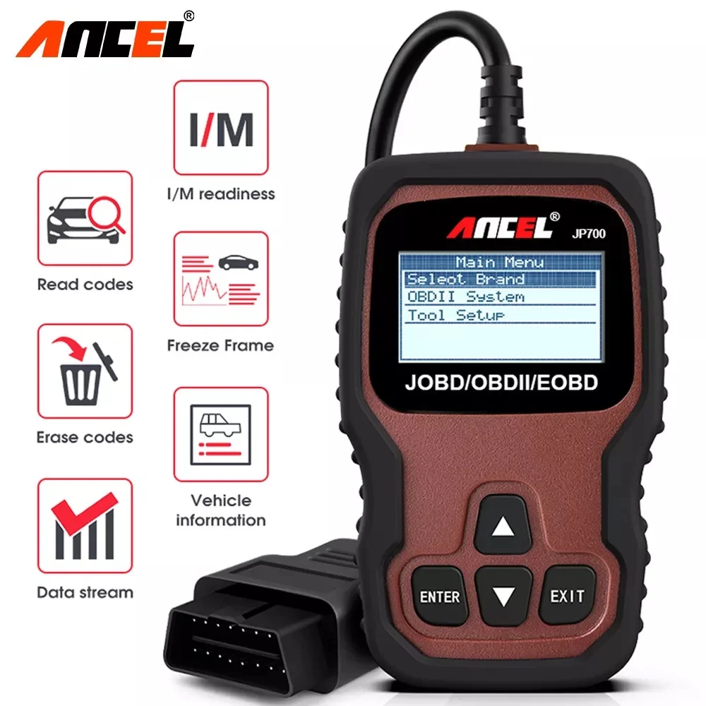 Ancel JP700 OBD2 Scanner JOBD EOBD Code Reader Car Diagnostics Scanner For Honda Toyota For Nissan Mitsubishi All Universal