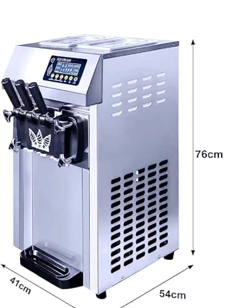 Commercial Ice Cream making Machine for three flavor 1200W Soft Serve 18L/H Pre cooling function, shortage alarm