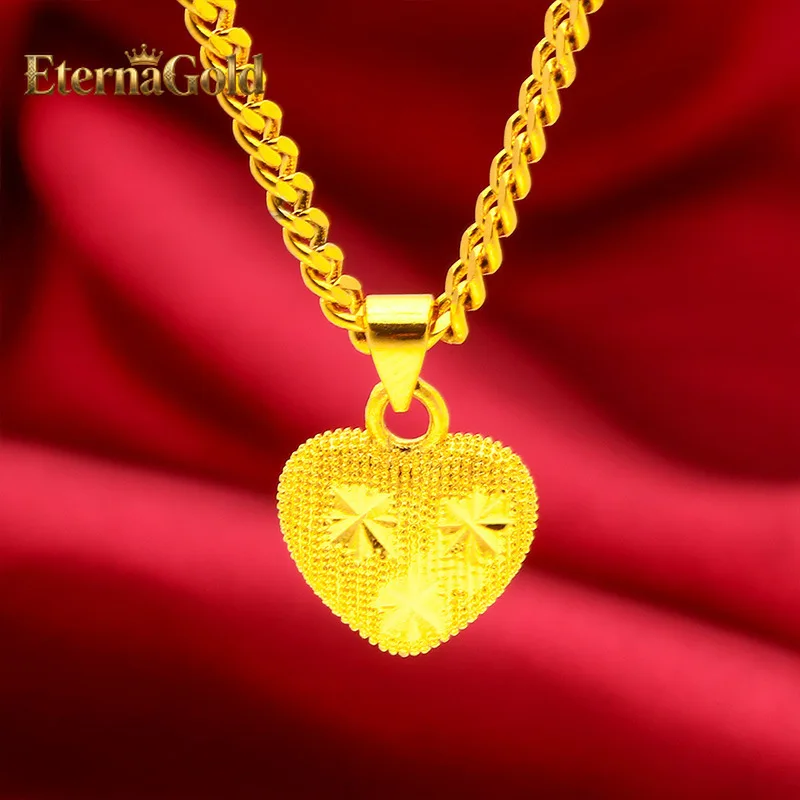 

EternaGold Women's Heart Pendant 24K Gold AU999 - Women's exclusive, smooth round heart, warm 24K luster, AU999 guarantee
