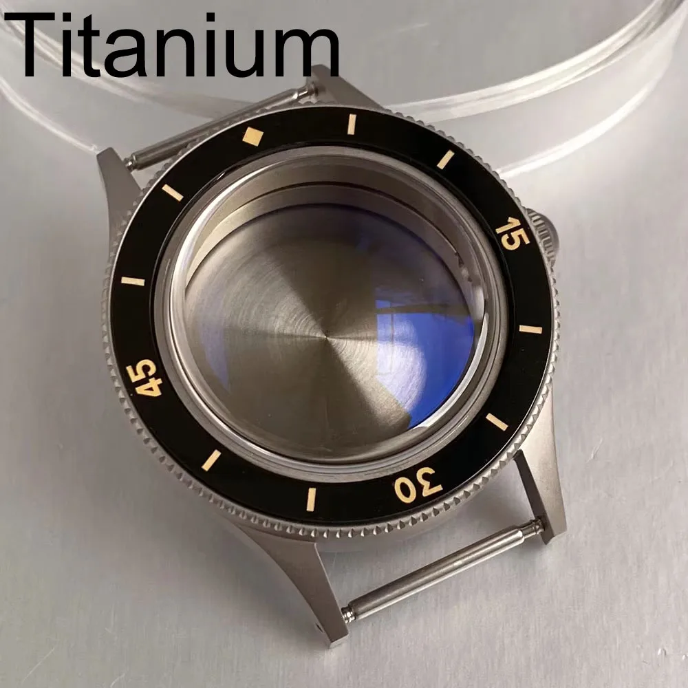 50-Fathoms Retro 40mm Titanium/Stainless Steel 20ATM Diver Watch Case Domed Sapphire Glass For NH35 ETA2824 Miyota 8215 Movement