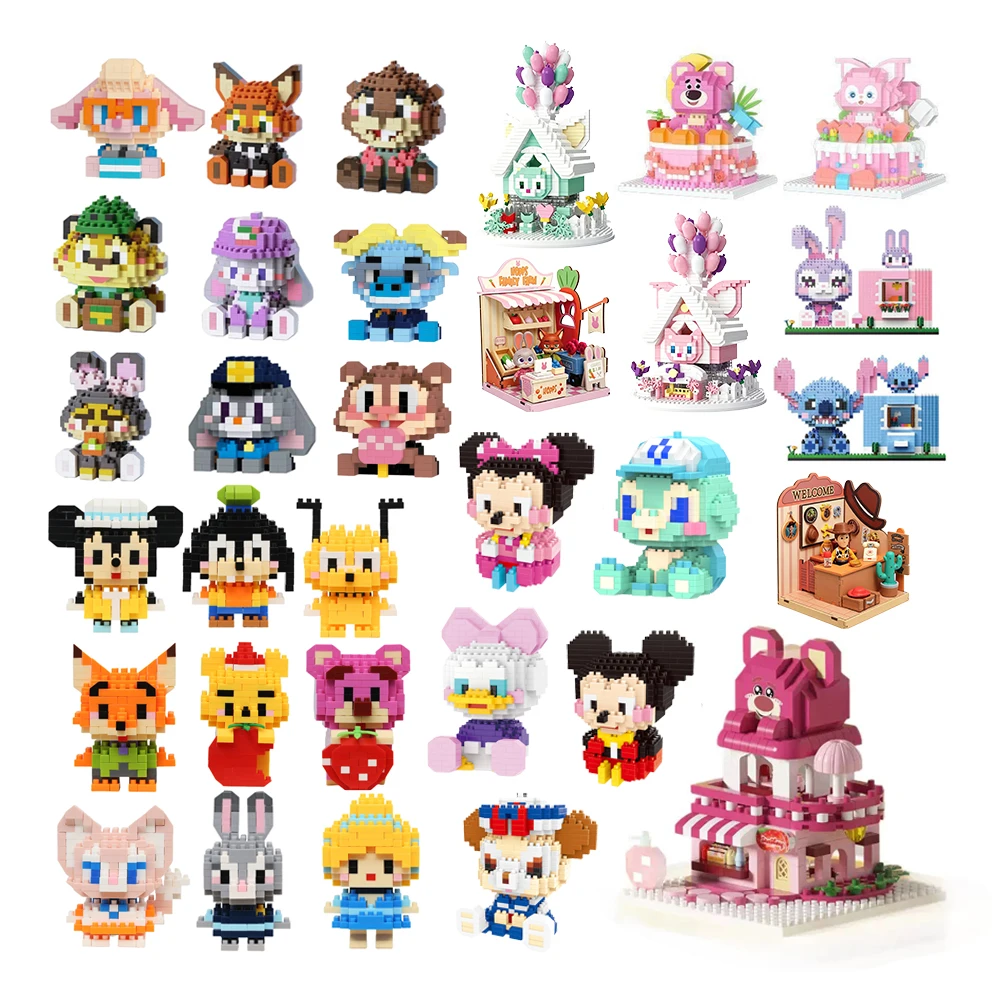 Disney 108 Style LinaBell Building Blocks Nick Princess Judy Cartoon Figures Lotso Bricks Children\'s Assembly Toys Model Gift