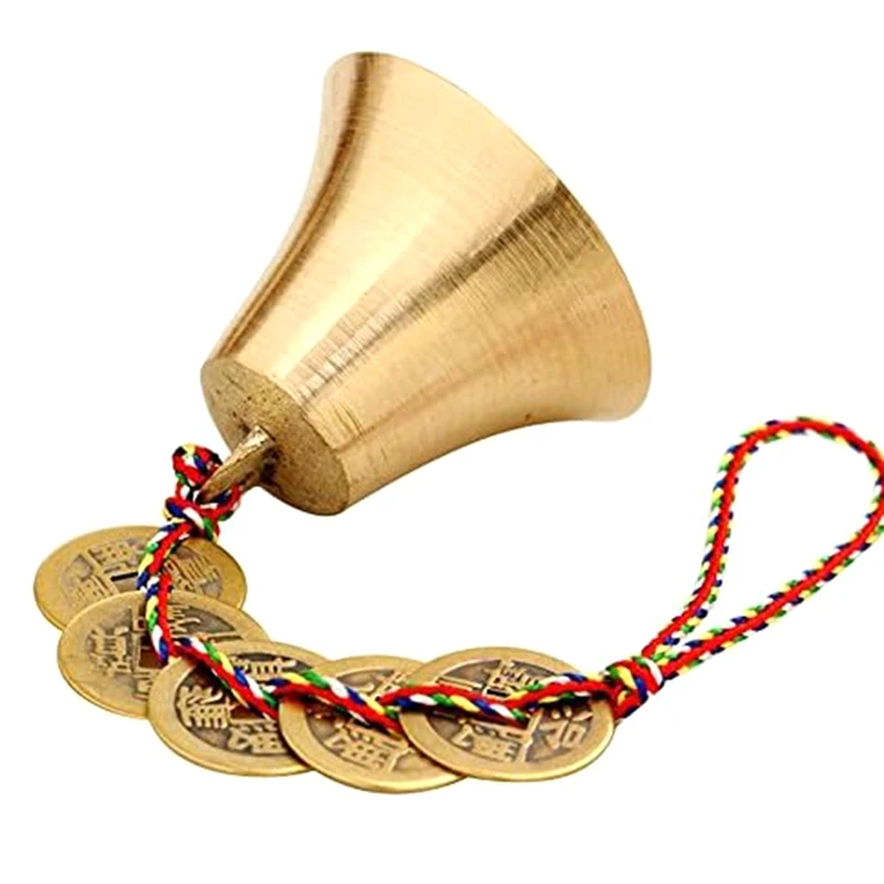 Chinese Feng Shui Copper Bell, Porta Chime ou Decoração, Riqueza e Seguro, Paz e Sucesso