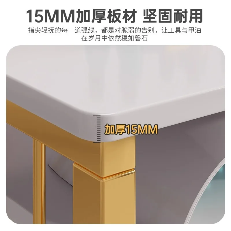 Table Light Luxury Cream Style Nail Art and Chair Set Single Double Simple