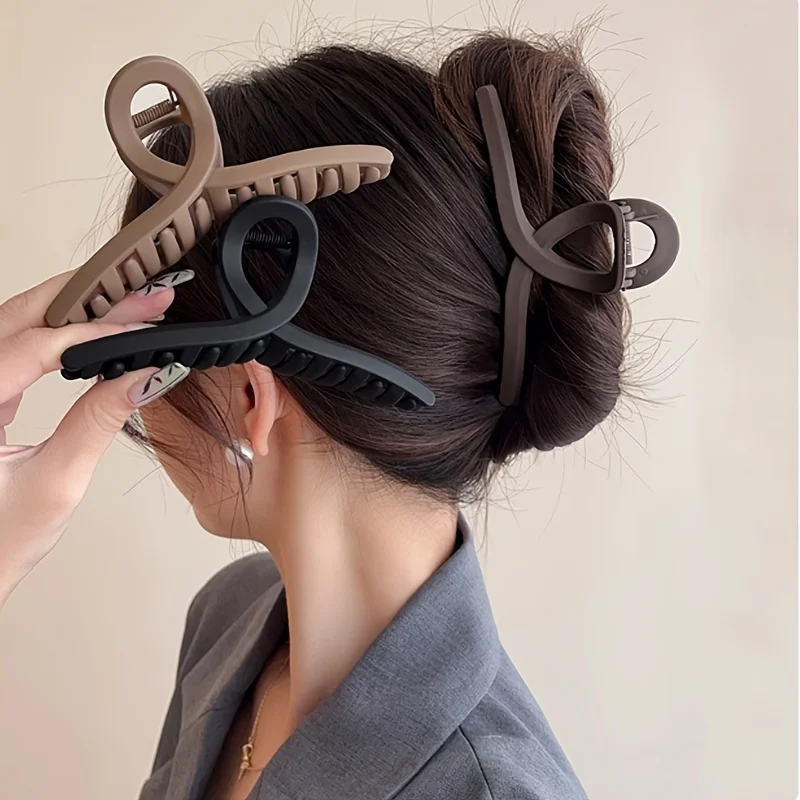 3 Stück elegante, mattierte Haarspangen, geeignet für Frauen – große Größe, rutschfeste Haarspangen mit Kreuzdesign, Haarschmuck für Damen – Detail 2