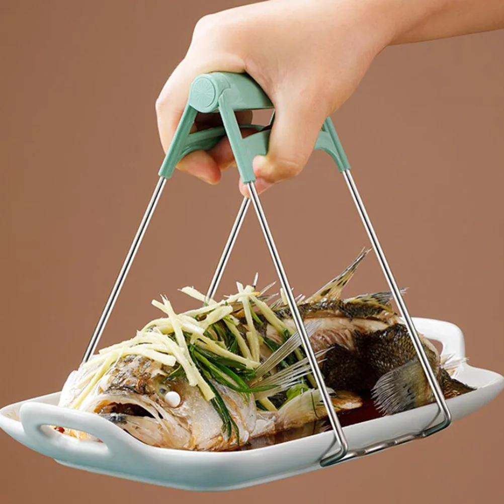 

1Set Anti-Scald Bowl Tongs Non-Slip Design Suitable for Bowls Pots Plates Kitchen Clips for Home Use Light Green