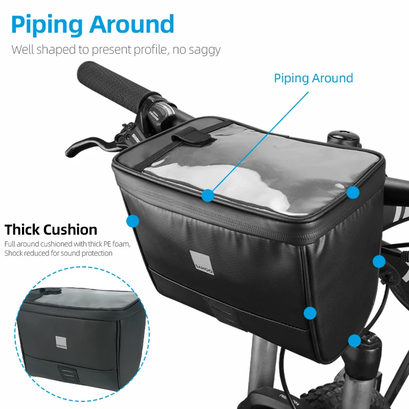 Sahoo Travel Series 112049 Waterproof Touchscreen Handlebar Bag Bicycle Cycling Headstock Pannier Basket Map Phone Camera Storag