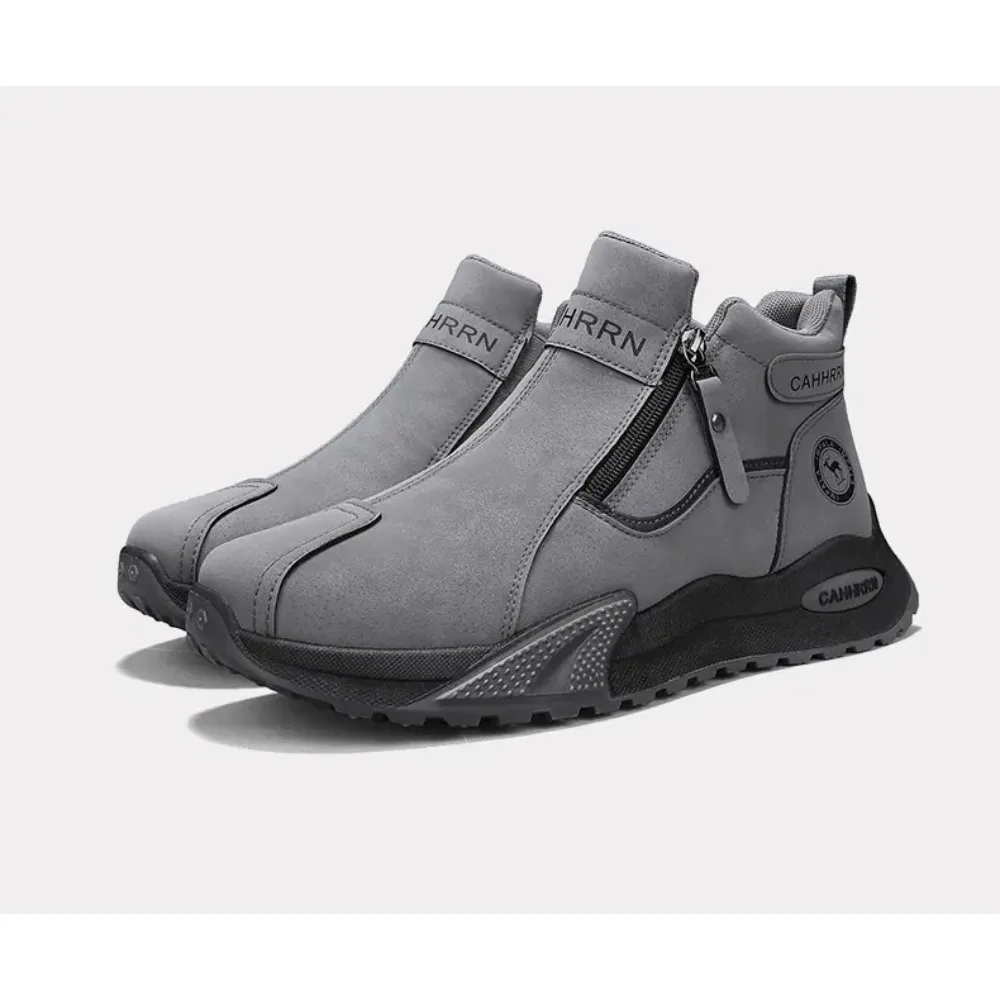 

Модная кожаная мужская повседневная обувь. Удобные мужские кроссовки. Дизайнерские полусапожки. Уличные легкие нескользящие прогулочные туфли на плоской подошве.