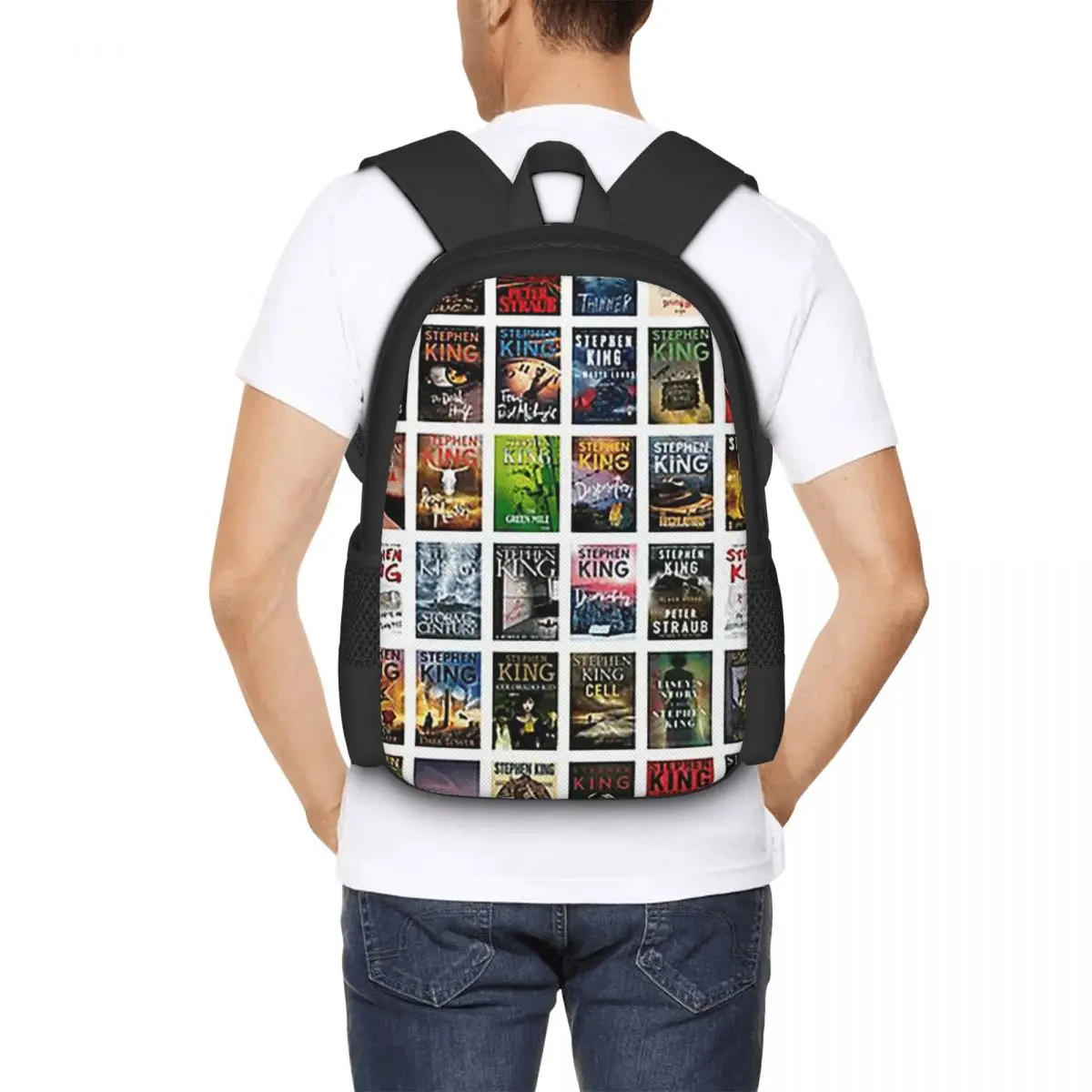 Complete Works Of Stephen King Student Backpack School Bag Hiking Travel Daypack for Men Women Fashion Bookbag Shoulder Bags