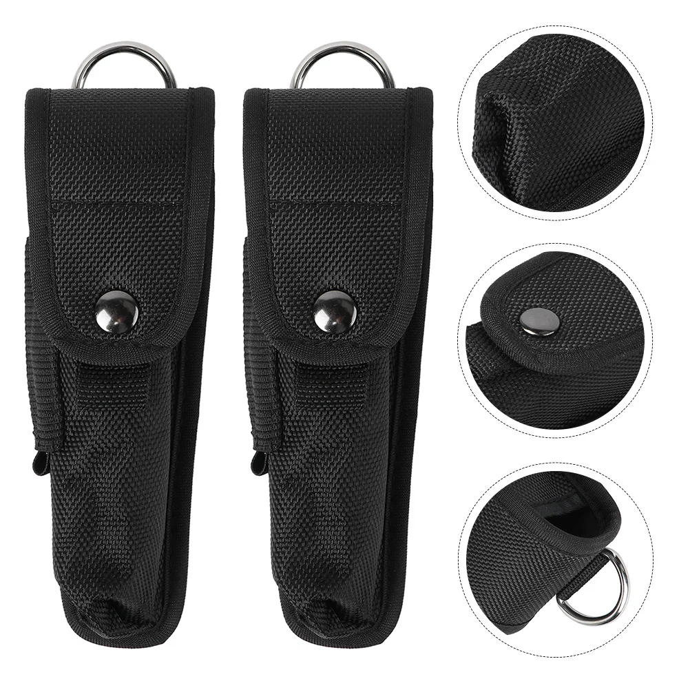 

2Pcs Flashlight Holder Nylon Durable Storage Bag Outdoor Camping Hiking Portable Flashlight Pouch Multipurpose Accessory